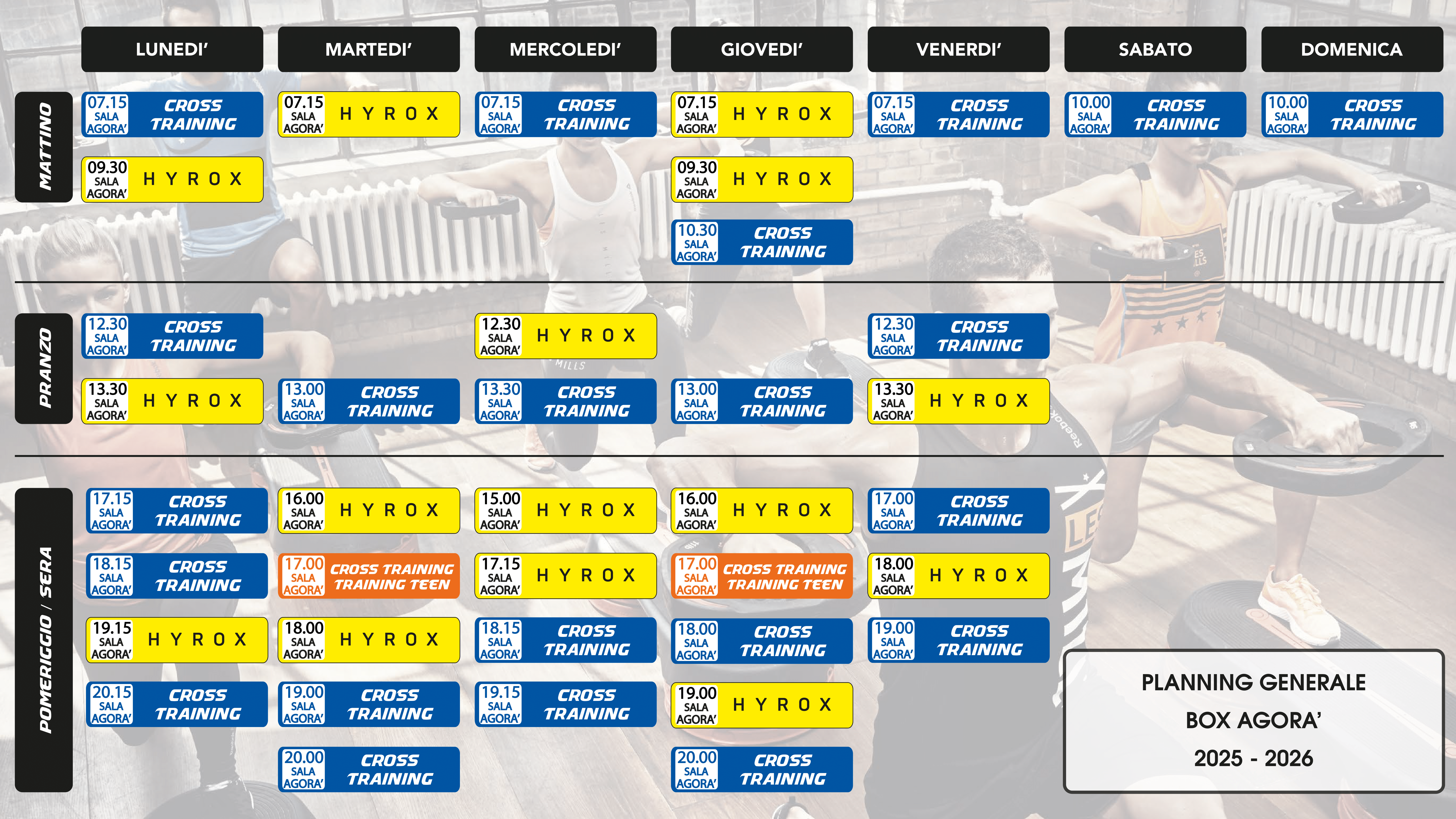 Bozza BOX AGORA planning generale 2025-2026 (1)-1 Fitness Square - CAMERANO Cross Planning dal 17.03.25